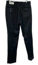 Tommy Hilfiger Hombres Talla 36x34 Negro 100% Lana Peinada Pantalones Laterales (Y25) Nuevos con Etiquetas