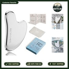 Herramienta de masaje facial Gua Sha en plata - Reduce la hinchazón y mejora la salud de la piel