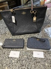 COACH 3 piezas para mujer Juego de bolso. Bolso/cartera/muñequera Ava de cuero exclusivo. NUEVO