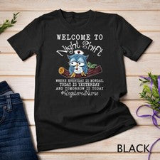 Divertida Camiseta Unisex Owl Night Shift Registrada Enfermera Exfoliante Enfermeras Día
