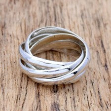 Anillo de meditación y banda de plata de ley 925 maciza hecho a mano anillo rodante todos los tamaños