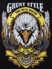Camiseta Estilo Grunt Negra XXL Águila Defender Bandera de Estados Unidos Patriota Milicia Nueva