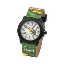 Scout reloj infantil serie Crystal Dino verde/marrón con correa de cuero sintético hebilla