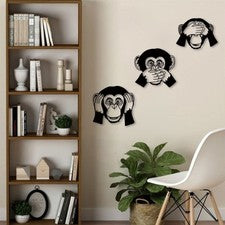 Arte de pared de metal mono 3 piezas decoración para hogar oficina sala dormitorio