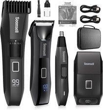 Kit de cuidado personal 4 en 1 para hombres, recortador de barba para hombres