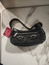 Bolso Cartera Estilo Emo De Colección Años 2000 Para Mujer Y2K Cuero Gótico Negro Punk Correa Bolso