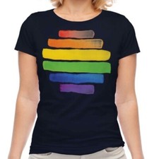 Orgullo Gay Acuarela Moda Mujer Camiseta Estampada Arcoiris Bandera