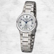 Regent Reloj De Pulsera Para Dama De Metal Cuarzo Plata Relojes De Radio URFR270