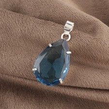 Genuino Londres Topacio Azul 925 Plata Esterlina Diciembre Nacimiento Nuevo Colgante Joyería