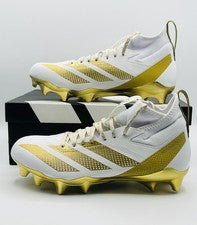 Botines de fútbol Adidas Adizero Impact IH0886 oro blanco para hombre talla 11 nuevos con etiquetas