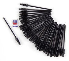 Paquete de 50 cepillos desechables de rímel de pestañas varitas aplicador negro