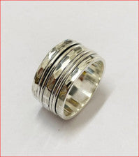 Anillo giratorio sólido 925 banda hecho a mano anillo de regalo de aniversario todos los tamaños