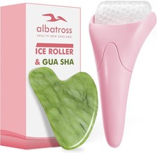 Juego de herramientas faciales Albatross Ice Roller for Face and Gua Sha rosa rutina de cuidado de la piel