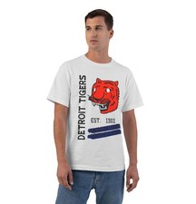 Camiseta Estilo Vintage Detroit Tigers Logo Ash M-XL