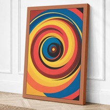 Impresión en lienzo geométrico espiral hipnótico arte de pared decoración del hogar listo para colgar