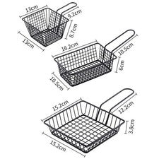 Cesta de freír antideslizante para comida caliente para cafetería 15,2 x 15,2 x 3,
