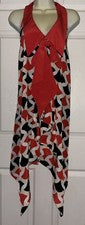 Mini Vestido H&M X Fashion Star Rojo Negro Cuello Sin Mangas Corredor Nuevo con Etiquetas Para Mujer Talla 2”
