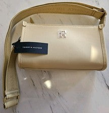 Tommy Hilfiger Mujer Pequeño Monotipo Bandolera Bolso Cartera BEIGE NUEVO con etiquetas