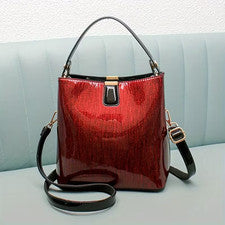 Bolso de mano/cartera de lujo para mujer de moda charol rojo - NUEVO