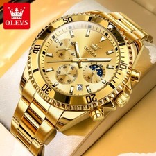 Reloj luminoso impermeable fecha cuarzo cronógrafo OLEVS para hombre Reino Unido