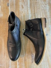 Botas Chelsea de peluche English Laundry para hombre de cuero negro talla 11,5 nuevas sin caja
