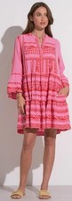 Mini Vestido ELAN Charli Rojo Estampado Dos Tonos Pequeño S