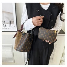 Juego de 2 piezas de bolso para mujer, bolso cubo estampado de moda, bolso bandolera de hombro