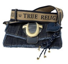 Bandolera de mezclilla TRUE Religion para mujer - tapiz de jean denim