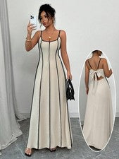 Vestido de tirantes Rafferiza mujer verano bloques de colores con espalda abierta