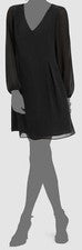 I.N.C. Vestido recto para mujer International Concepts negro con lazo en la espalda talla XS