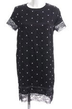 Vestido de verano para mujer sin marca viscosa estampado animal manga corta elegante negro blanco