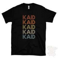 CAMISETA KAID ESTILO RETRO REPETIDO Hombre y Mujer Novedad Genial Nombre Regalo