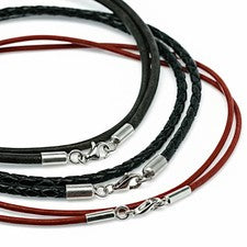 Correa de cuero 925 plata cierre de mosquetón cuero auténtico cadena collar 2 mm 3 mm