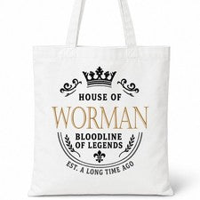 Bolso de Mano WORMAN Family Surname House Of White Algodón