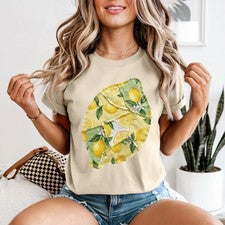 Camiseta Patchwork Verano Limón Mujer Limón Verano Moda Regalo Para Ella