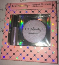 Ulta Beauty Flirty Flushed HOLOGRÁFICO Brillo de Labios e Iluminador *POP STAR* Juego Dúo