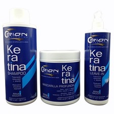 Kit de 3 pasos para el cuidado del cabello Orion Keratin Repair & Smooth mascarilla champú sin enjuague