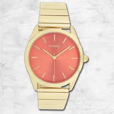 Oozoo Metal Mujer Hombre Reloj Analogico Cuarzo Pulsera Oro Timepieces UOC11518