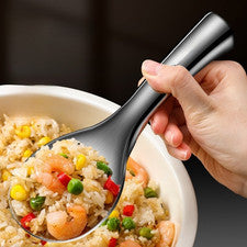 Cuchara de arroz doméstica 304 acero inoxidable 20 7 3 cm color plata montada sin costuras