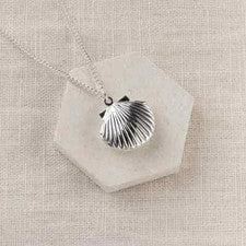 Medallón con foto concha marina de plata colgante encanto suministros de joyería proveedor del Reino Unido