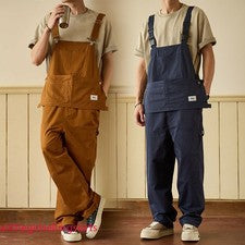 Mono estilo retro para hombre con tirantes pantalón recto pantalones sueltos América nuevo