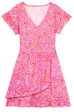 Mini Vestido Para Mujer PEP Solero Estampado Floral con Volantes - Pequeño - Rosa Tropical