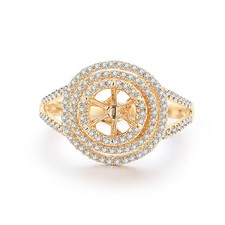 2/5CT Natural Diamonds Semi Mount Wedding Ring Solid 10K Yellow Gold Round 6mm