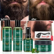 Kit de aceite de crecimiento hidratante nutritivo para barba de árbol de té para hombres crecimiento de bigote
