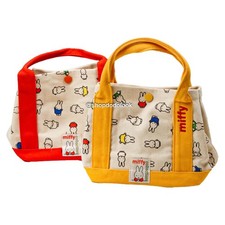 Mini bolso de mano de lona Miffy Collection amarillo rojo estampado integral bolsa de almuerzo