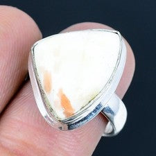 Scolecita piedras preciosas hechas a mano 925 anillo de joyería de plata...