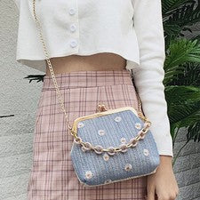 Bolso de mano de hombro único de verano con bordado de encaje 1 pieza estilo bohemio