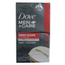 Paquete de 4 barras faciales Dove Men + Care Deep Clean Body +, granos purificadores, 3,75 oz...