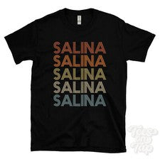 CAMISETA SALINA ESTILO RETRO REPETIDO Hombre y Mujer Novedad Genial Nombre Regalo