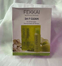 Fekkai 24-7 Limpio Sidra de Manzana Desintoxicación Kit de Cuidado del Cabello Set NUEVO Champú Exfoliante de Viaje